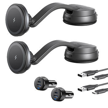 Anker MagGo Wireless Car Mount Charger Black, 2-pack