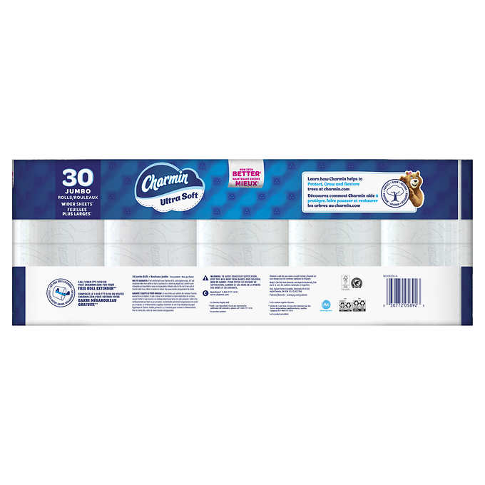 Charmin Ultra Soft Toilet Paper Jumbo Rolls, 30 x 205 Sheets