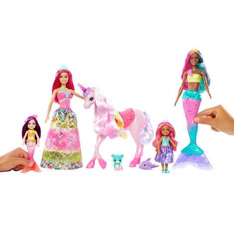 Barbie Dreamtopia Gift Set with Princess Dolls, Mermaid Dolls, Unicorn & Pets