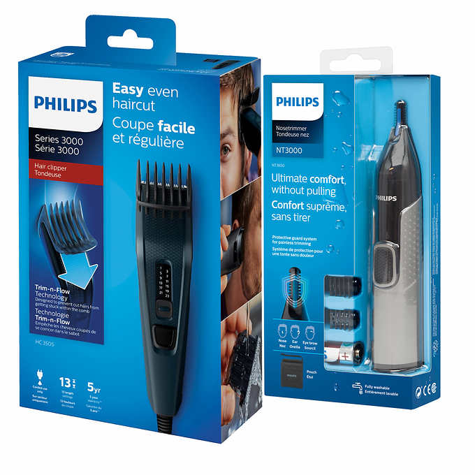 Philips Hair Clipper and Nose Trimmer Bundle