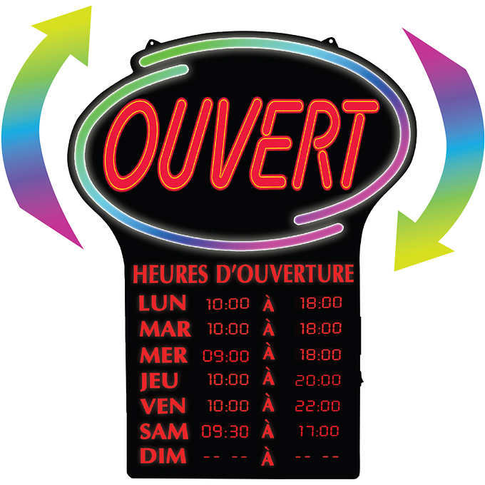 NEWON LED OUVERT  Sign - French Only