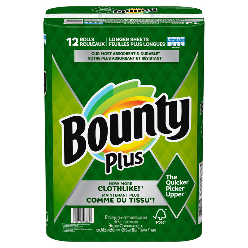 Bounty Paper Towel Select-A-Size Singles Plus, 4=6 Rolls