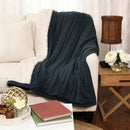 Life Comfort  Cable Knit Throw 50" x 60" (Blue)