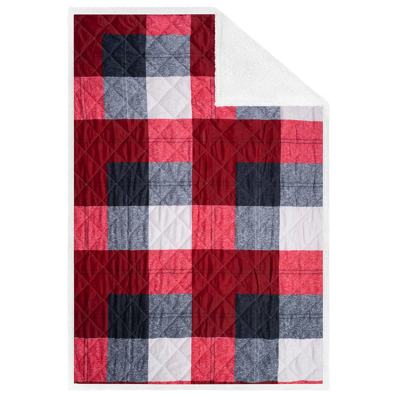 S&Co Home - Oversized Quilted Throw with Sherpa Reverse 50" x 70"