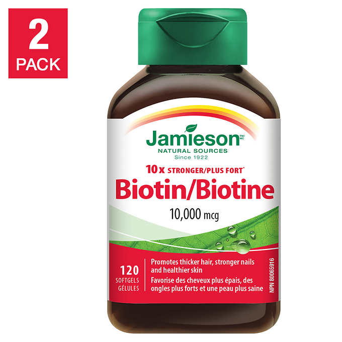 Jamieson Biotin 10,000MCG 120 Softgels, 2-pack
