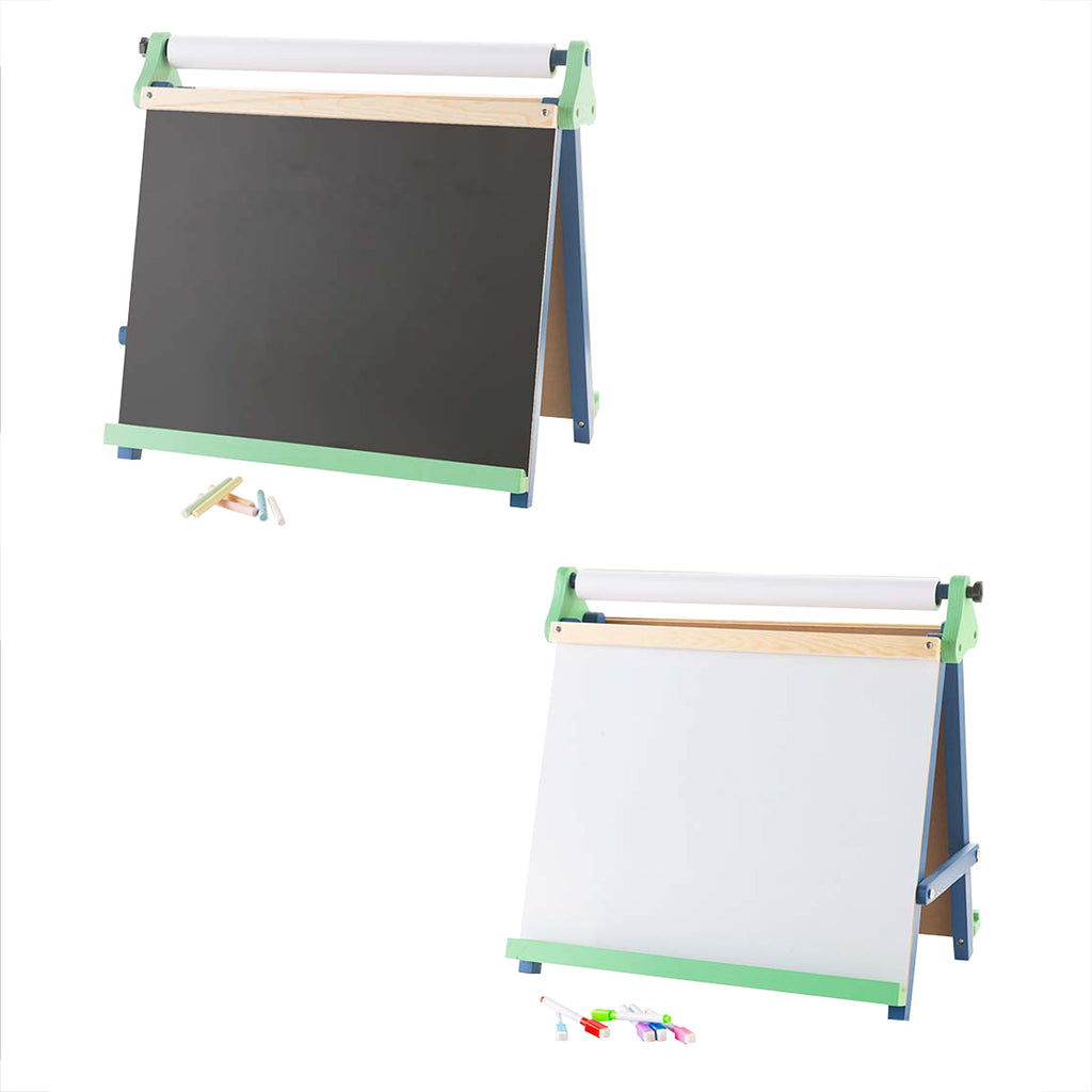 Kids Easel with Paper Roll Double-Sided Whiteboard & Chalkboard Standing  Art Easel with Numbers and Other Accessories for Kids and Toddlers (KL):  Buy Online at Best Price in UAE 