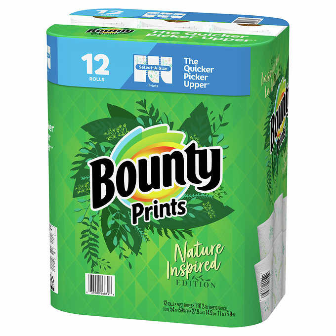 Bounty Print Select-A-Size Paper Towels, 12 x 110 sheets