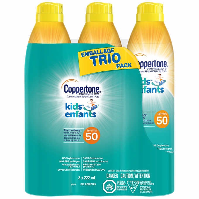 Coppertone Kids SPF 50 Trio Pack, 3 x 222 mL