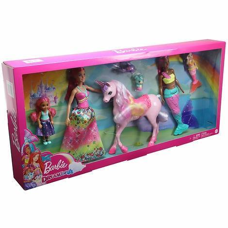 Barbie Dreamtopia Gift Set with Princess Dolls, Mermaid Dolls, Unicorn & Pets