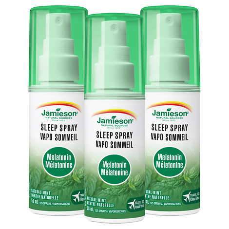 Jamieson Melatonin Natural Mint Flavour Sleep Spray, 58 ml, 3-pack