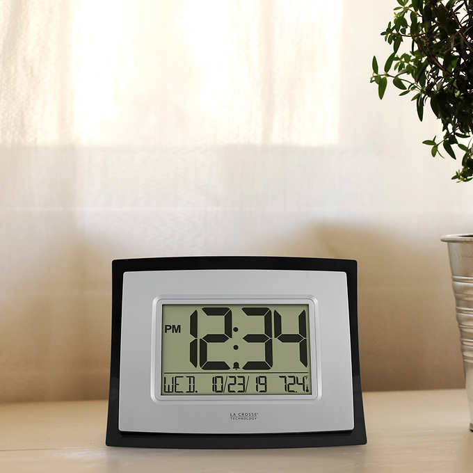LaCrosse Digital Wall Clock with Indoor Temp