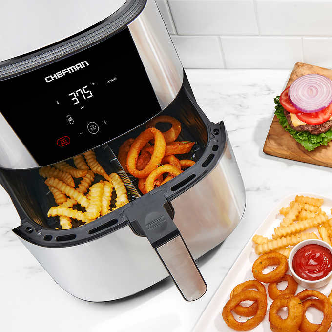 Chefman XL 7.57 L (8-Qt) Digital Stainless Air Fryer with Divider