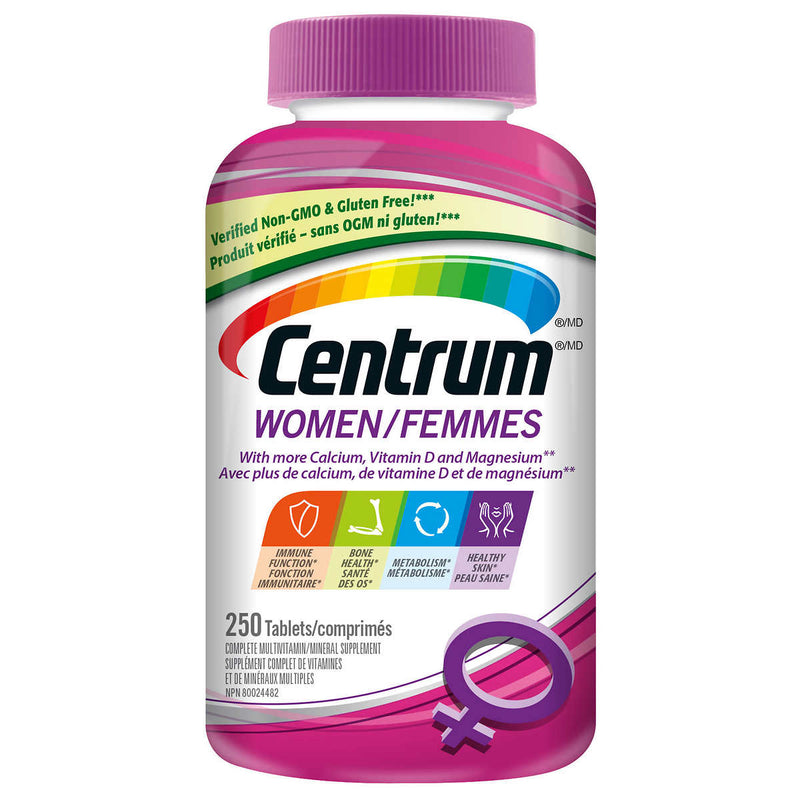 Centrum Complete Multivitamin and Mineral Supplement for Women, 250 Tablets