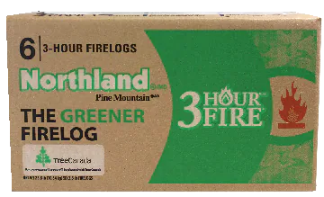 Northland 6 x 3hr Greener Fire Logs, 6-pk
