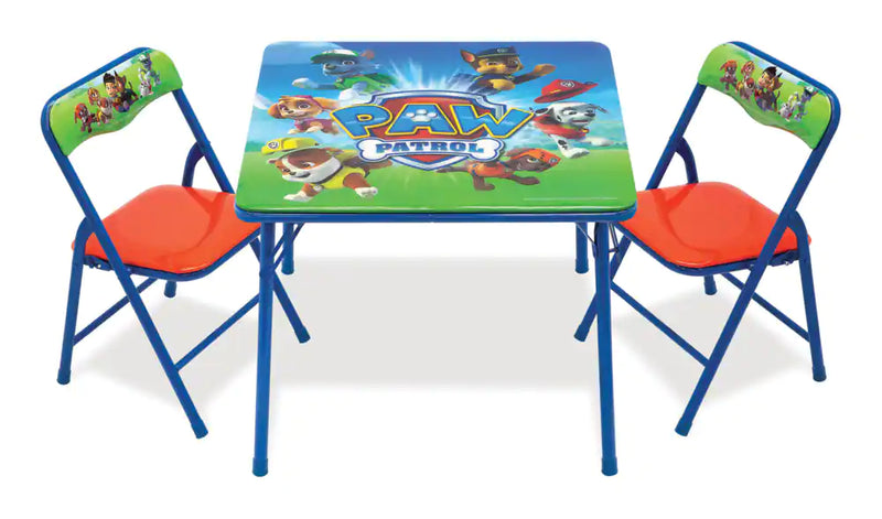Paw Patrol Washable Folding Activity Table & Chairs Set (3-Pieces), Ages 3-7