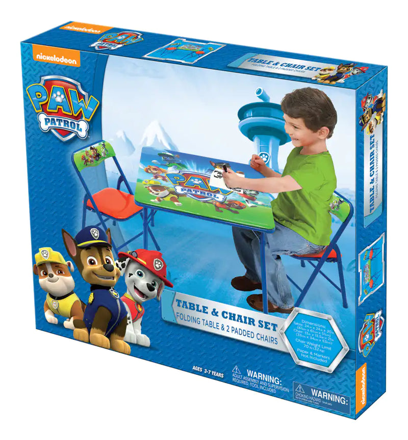 Paw Patrol Washable Folding Activity Table Chairs Set 3 Pieces Ag