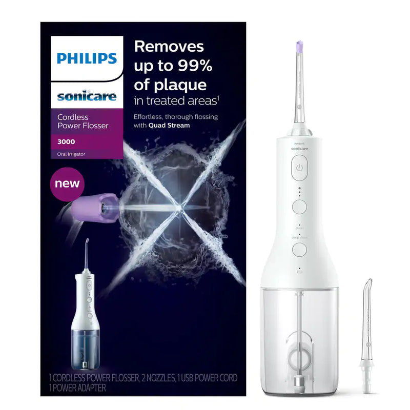Philips Sonicare 3000 Rechargeable Cordless Power Water Flosser, Dental Care For Teeth/Gums