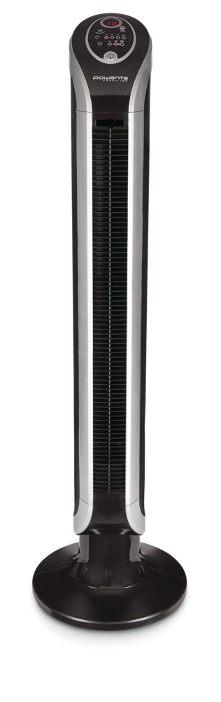 Rowenta Fresh 180° Large Digital Oscillating Tower Fan w/Remote Control, 3-Speed, Black